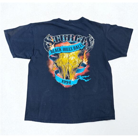 Vintage Born To Roam 3D Emblem T-Shirt Size XL Sturgis Single Stitch USA 1993 - Picture 2 of 7